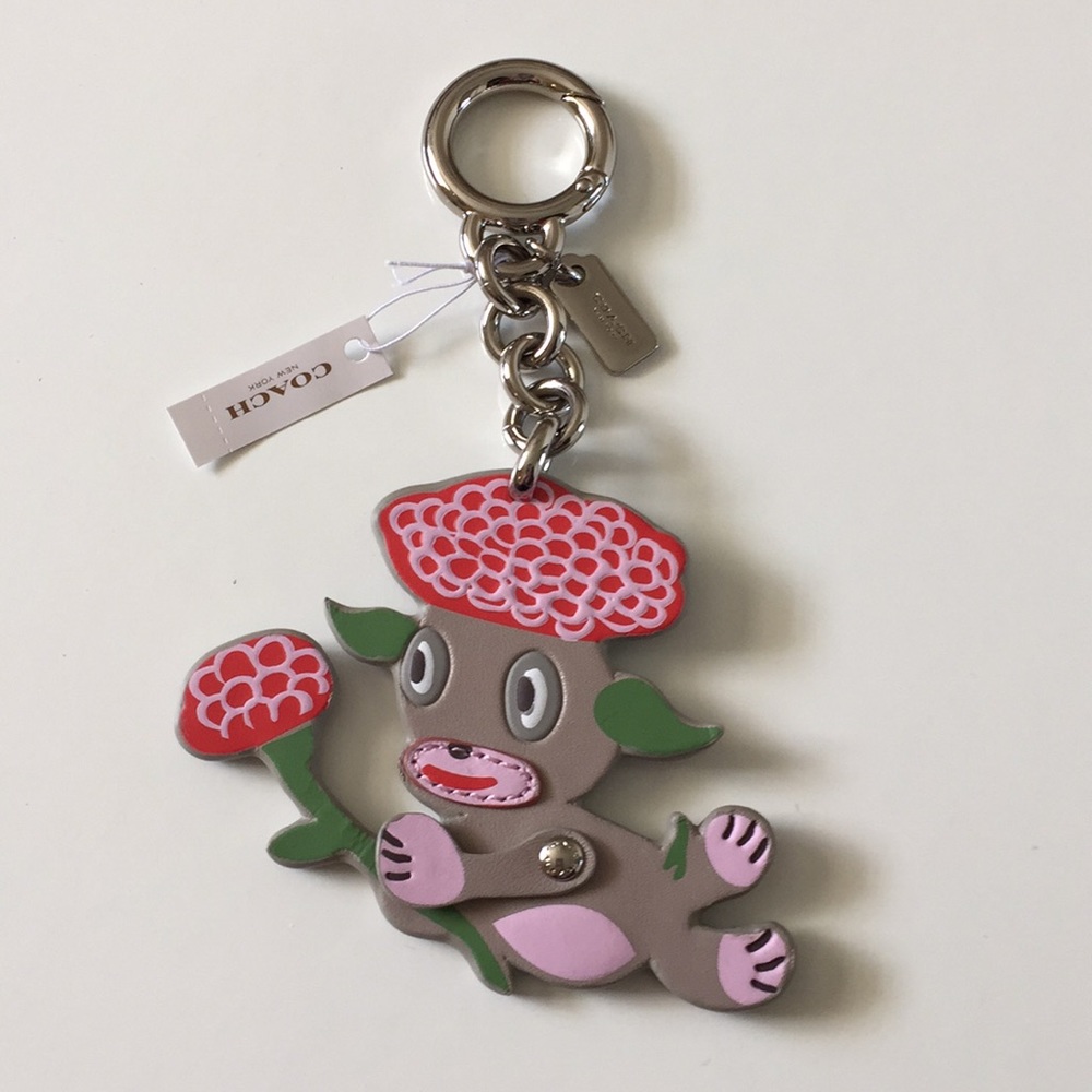 Coach X Gary Baseman Key Fob Rare Limited Edition Artist Flower Holder Lou Paint - Picture 1 of 6